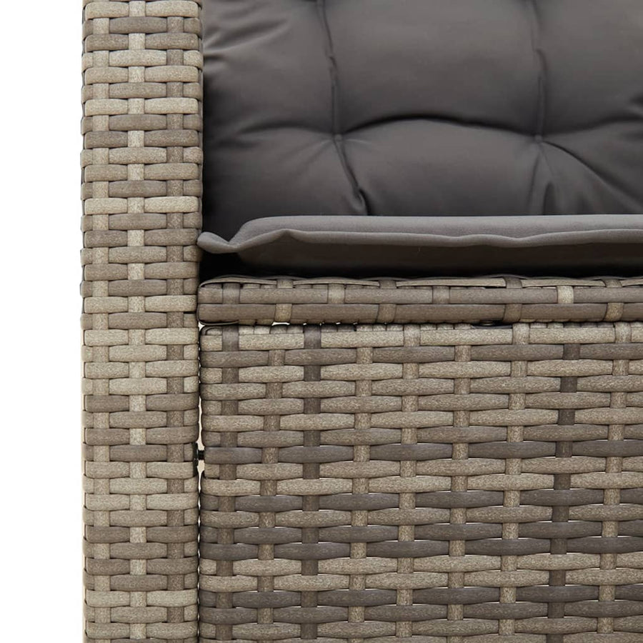 3-Delige Bistroset Met Kussens Poly Rattan En Acaciahout Grijs