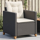 Tuinstoel poly rattan zwart met kussens