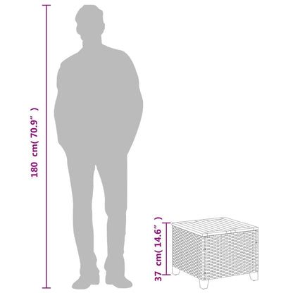 Tuintafel 45X45X37 Cm Poly Rattan En Acaciahout Zwart