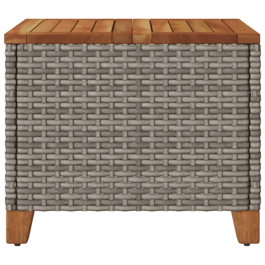 Tuintafel 45X45X37 Cm Poly Rattan En Acaciahout Grijs