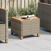 Tuintafel 45x45x37 cm poly rattan acaciahout grijs