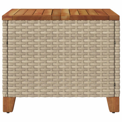 Tuintafel 45X45X37 Cm Poly Rattan En Acaciahout Beige