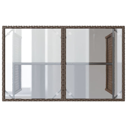2-delige Tuinset met kussens poly rattan bruin