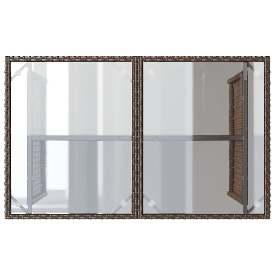 2-delige Tuinset met kussens poly rattan bruin