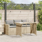 2-piece Garden Set with Cushions Poly Rattan Beige