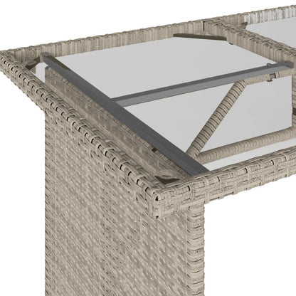 2-delige Tuinset met kussens poly rattan lichtgrijs