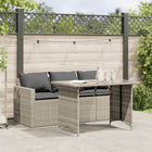 2-Piece Garden Lounge Set with Cushions Poly Rattan Light Grey