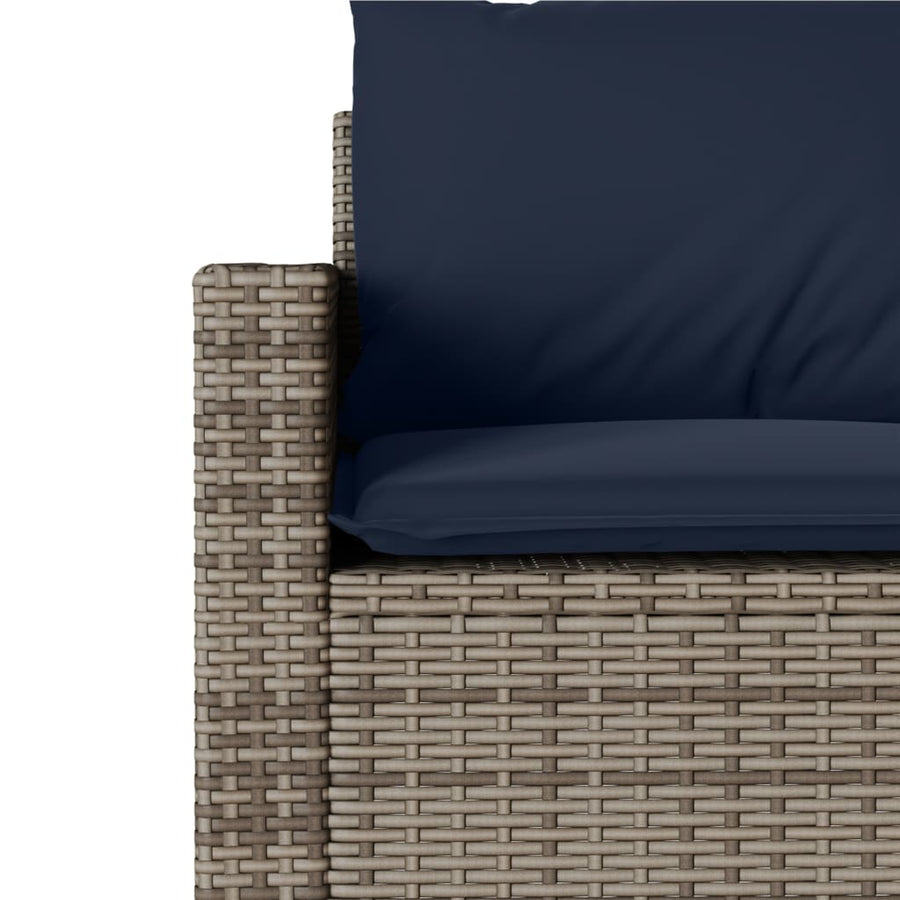 2-delige Tuinset met kussens poly rattan grijs