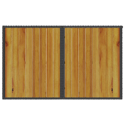 2-delige Tuinset met kussens poly rattan zwart