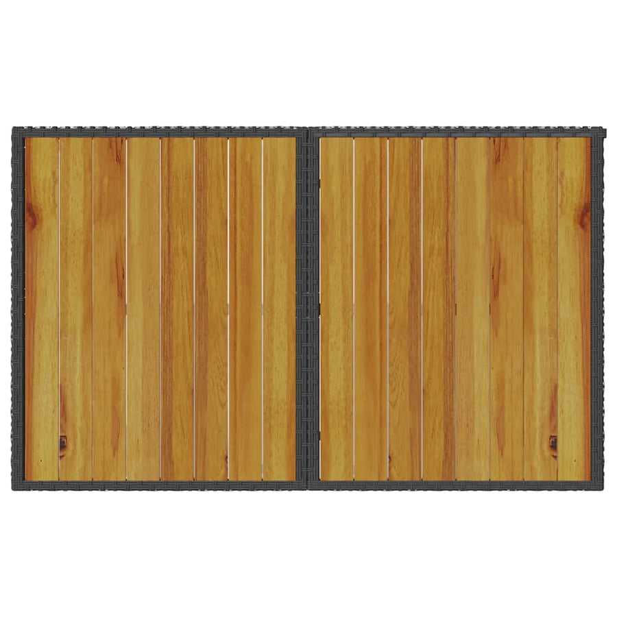 2-delige Tuinset met kussens poly rattan zwart