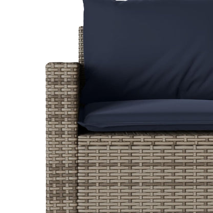 2-delige Tuinset met kussens poly rattan grijs