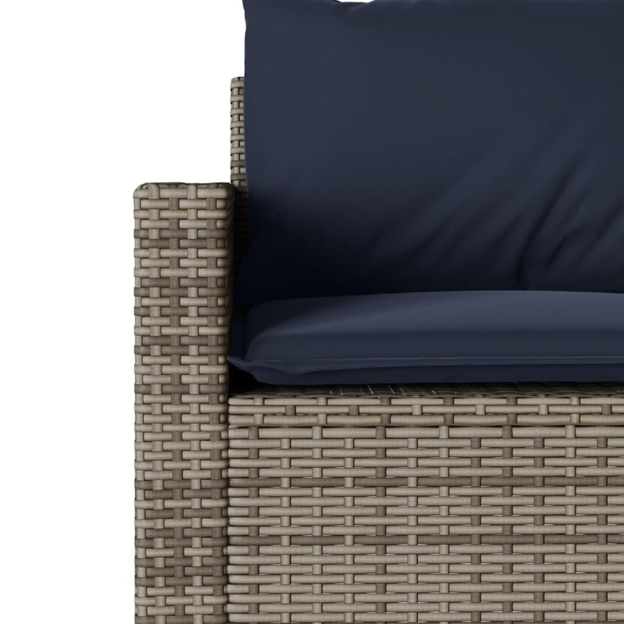 2-delige Tuinset met kussens poly rattan grijs