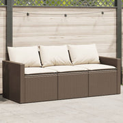 Tuinbank 3-zits poly rattan bruin 177x70x68 cm