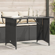 Tuintafel 110x68x70 cm poly rattan zwart glas