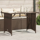 Tuintafel 110x68x70 cm poly rattan bruin glas