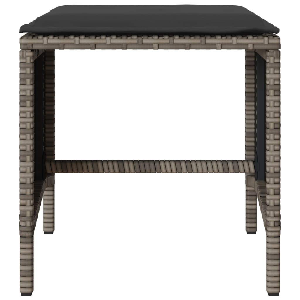 4-delige Loungeset met kussens poly rattan grijs