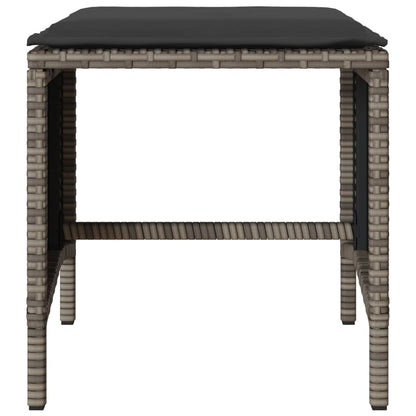 4-delige Loungeset met kussens poly rattan grijs