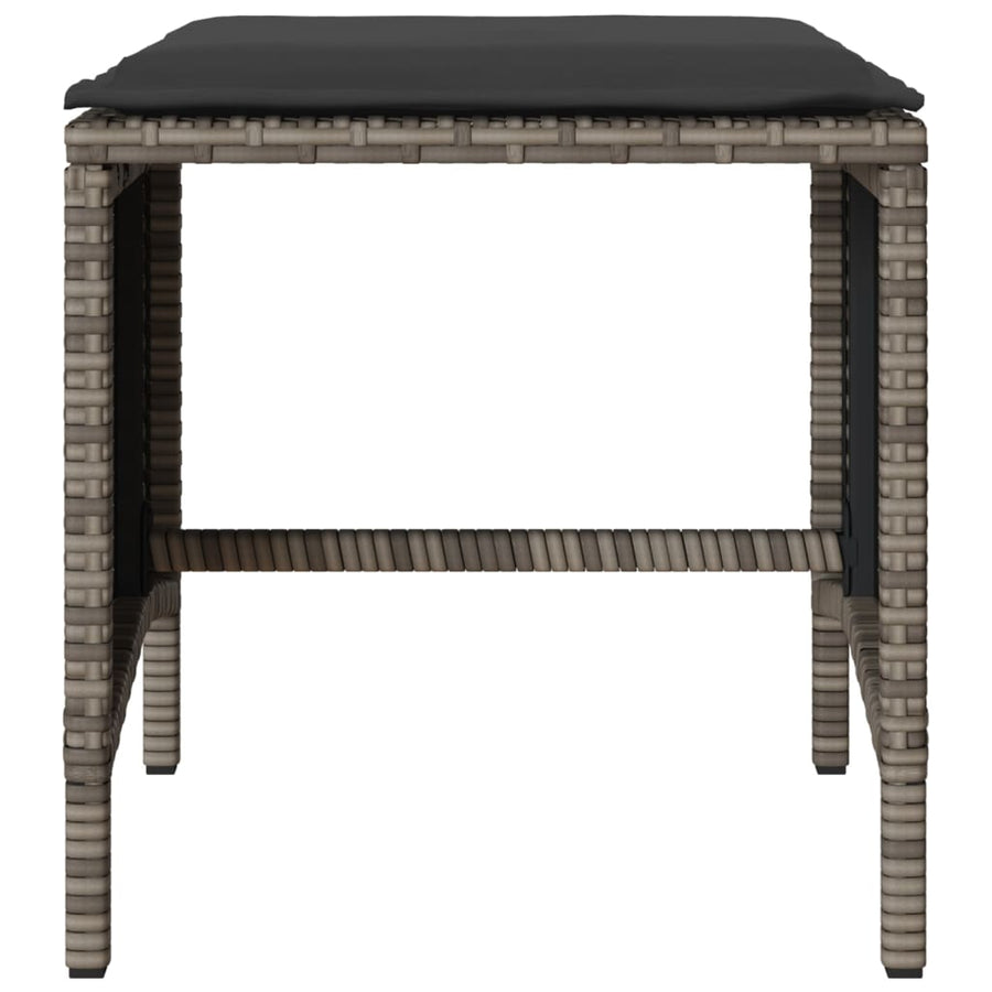 4-delige Loungeset met kussens poly rattan grijs