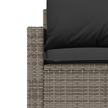 4-delige Loungeset met kussens poly rattan grijs