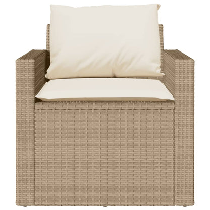 4-delige Loungeset met kussens poly rattan beige