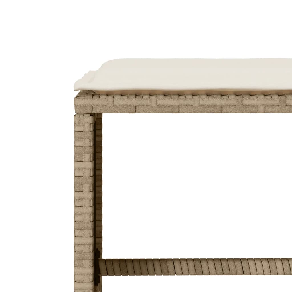 4-delige Loungeset met kussens poly rattan beige