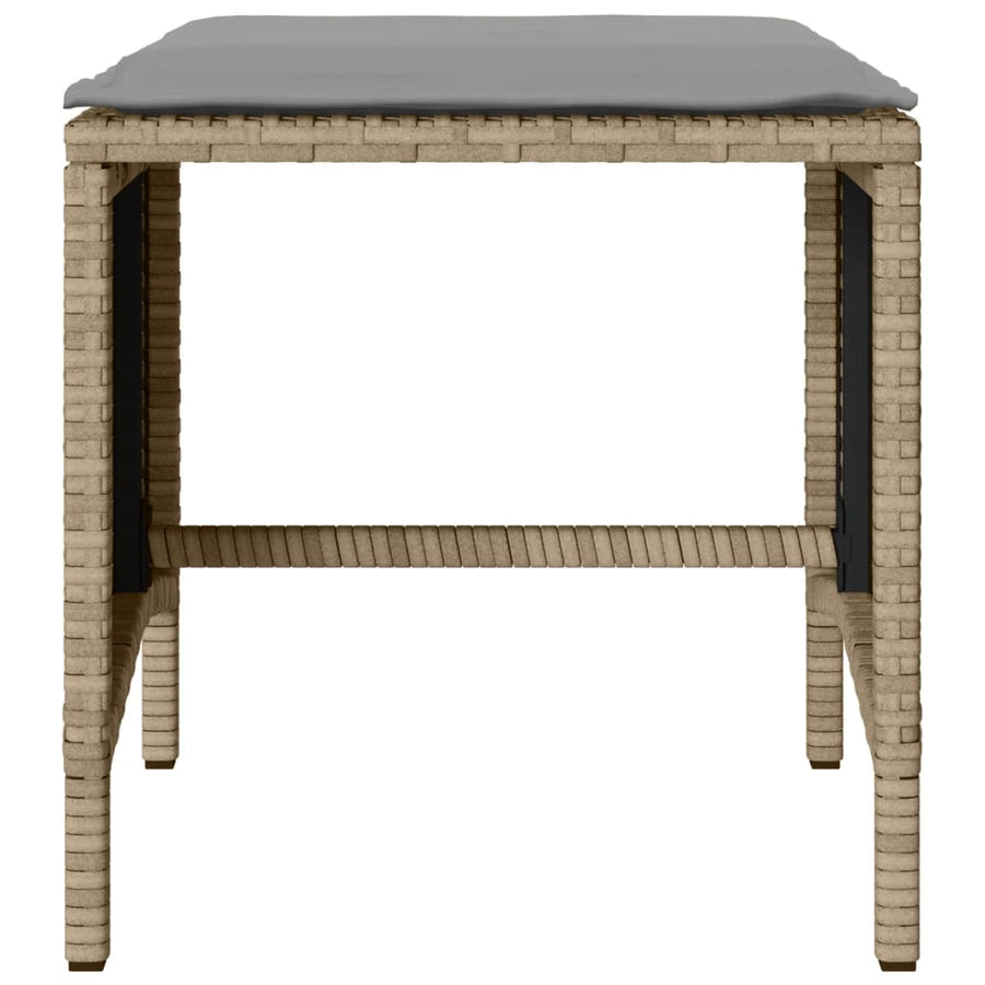 4-delige Loungeset met kussens poly rattan beige