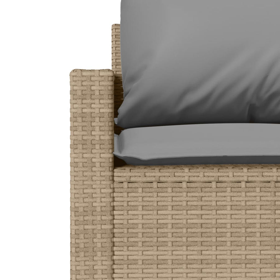 4-delige Loungeset met kussens poly rattan beige