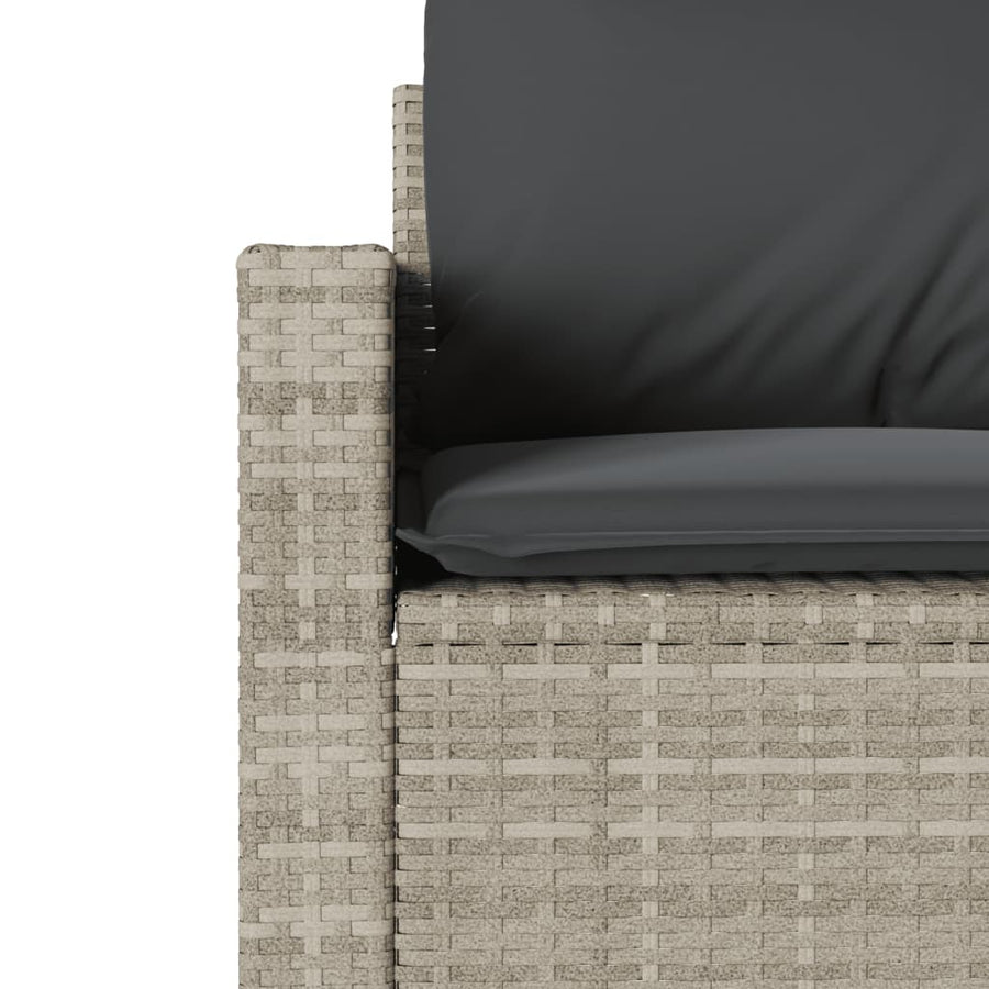 4-delige Loungeset met kussens poly rattan lichtgrijs