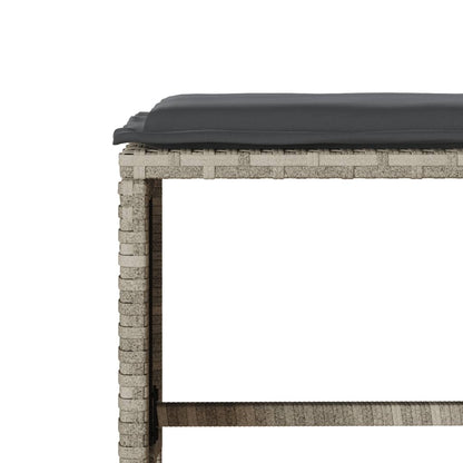 4-delige Loungeset met kussens poly rattan lichtgrijs