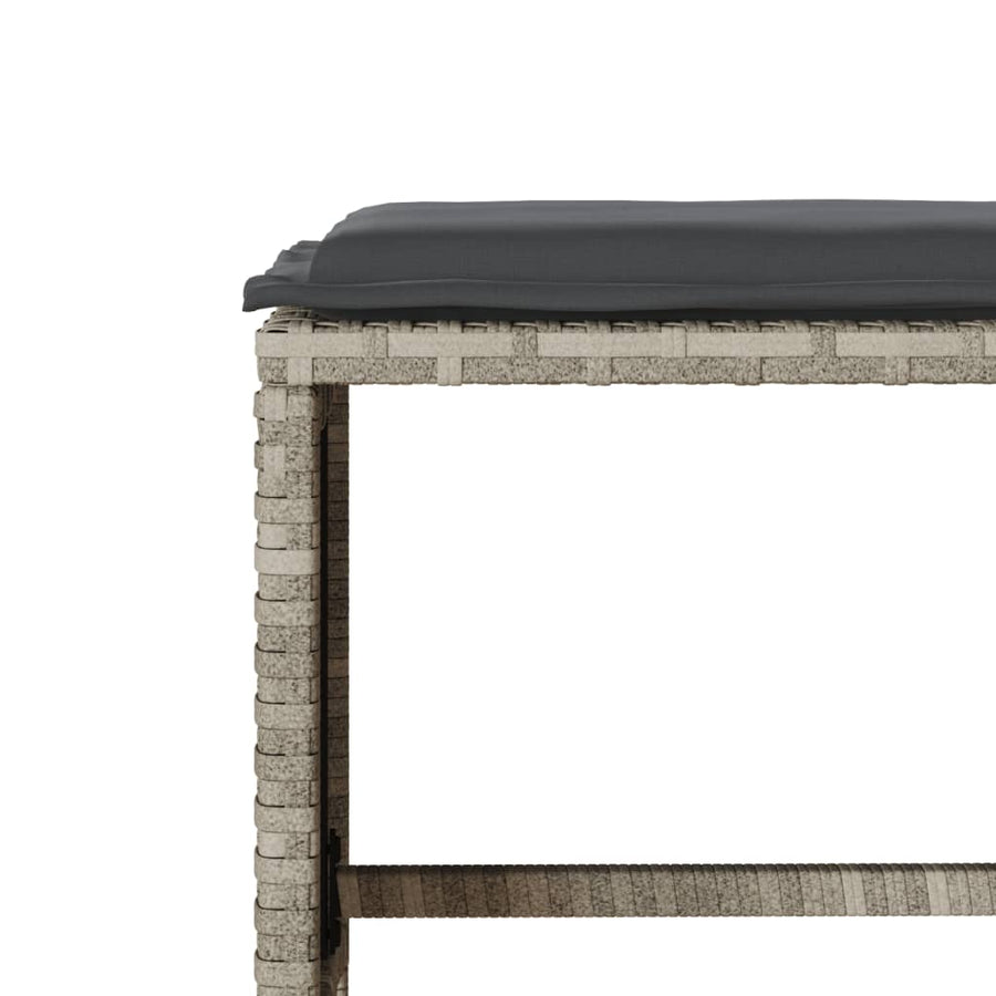 4-delige Loungeset met kussens poly rattan lichtgrijs
