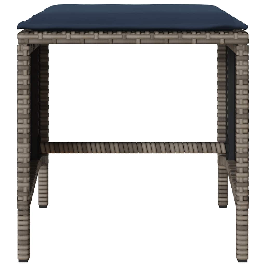 4-delige Loungeset met kussens poly rattan grijs