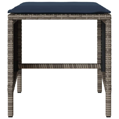4-delige Loungeset met kussens poly rattan grijs