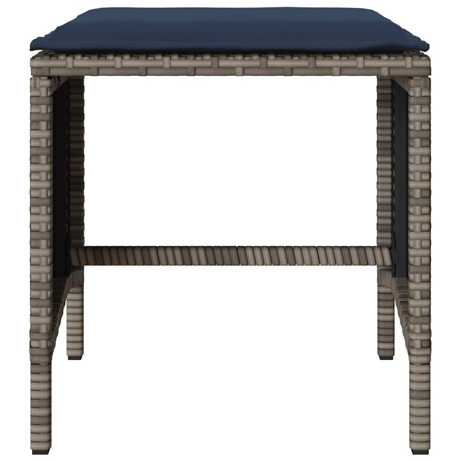 4-delige Loungeset met kussens poly rattan grijs
