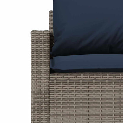 4-delige Loungeset met kussens poly rattan grijs