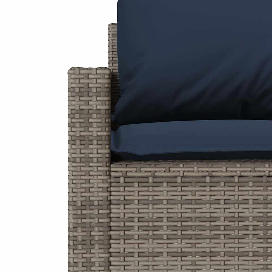 4-delige Loungeset met kussens poly rattan grijs