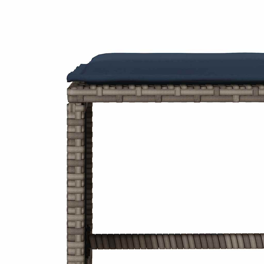 4-delige Loungeset met kussens poly rattan grijs