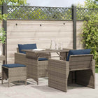 Loungeset 4-delig poly rattan grijs
