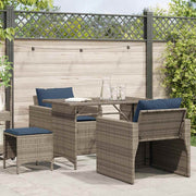 Loungeset 4-delig poly rattan grijs