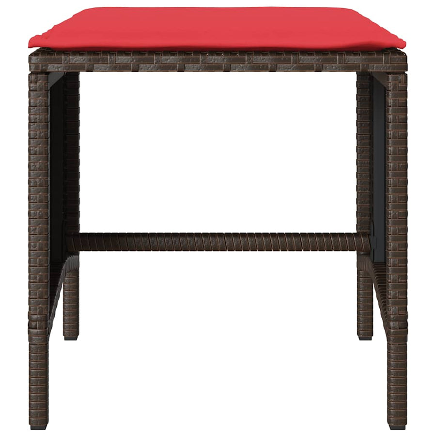 4-delige Loungeset met kussens poly rattan bruin