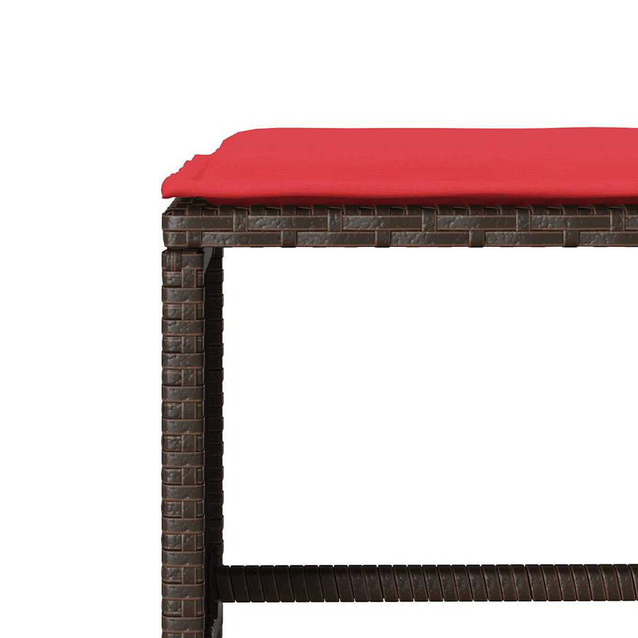 4-delige Loungeset met kussens poly rattan bruin