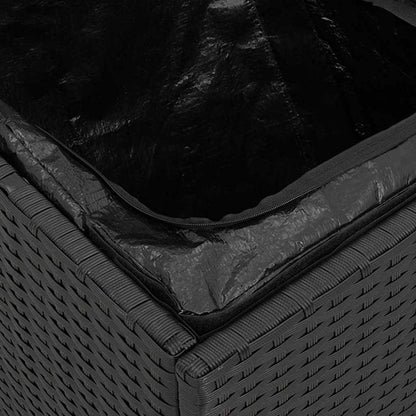 Kussenbox met opslag Zwart 50 x 50 x 50 cm poly rattan