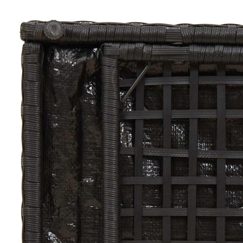 Kussenbox met opslag Zwart 50 x 50 x 50 cm poly rattan
