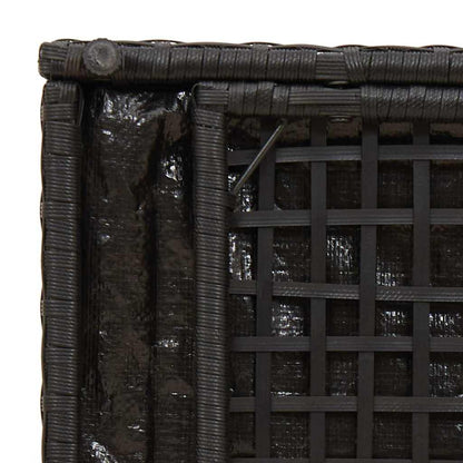 Kussenbox met opslag Zwart 50 x 50 x 50 cm poly rattan