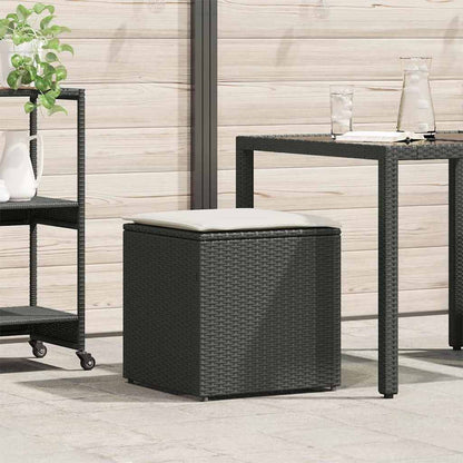 Kussenbox met opslag Zwart 50 x 50 x 50 cm poly rattan