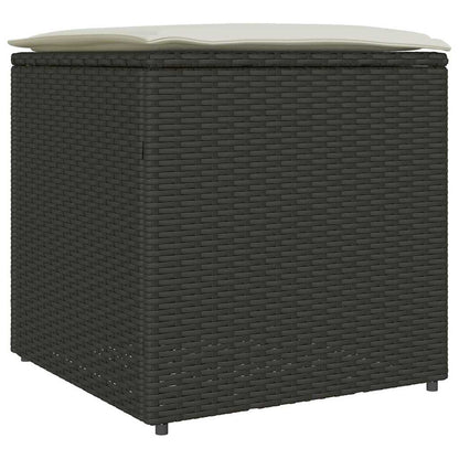 Kussenbox met opslag Zwart 50 x 50 x 50 cm poly rattan