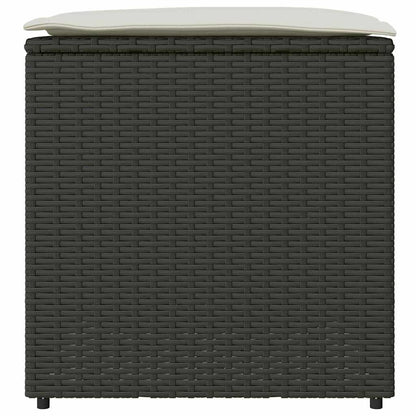 Kussenbox met opslag Zwart 50 x 50 x 50 cm poly rattan