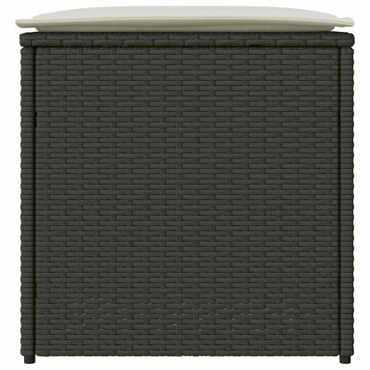 Kussenbox met opslag Zwart 50 x 50 x 50 cm poly rattan