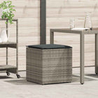Kussenbox poly rattan grijs 50x50x50 cm