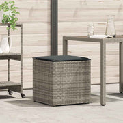 Kussenbox poly rattan grijs 50x50x50 cm