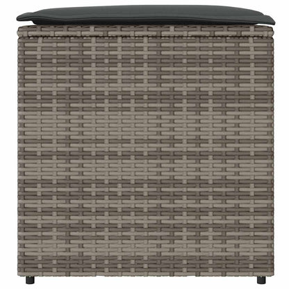 Kussenbox met opslag Grijs 50 x 50 x 50 cm poly rattan